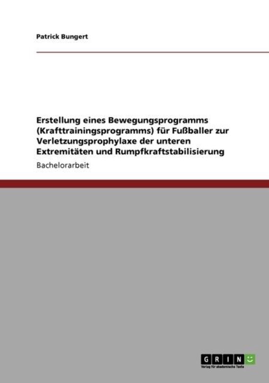 Erstellung eines Bewegungsprogramms (Krafttrainingsprogramms ... - cover
