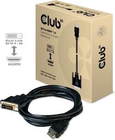 club3D DVI / HDMI Adapterkabel DVI-D 24+1-polige stekker, HDMI-A stekker 2.00 m Zwart CAC-1210 Vlambestendig DVI-kabel