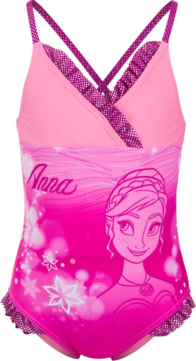Frozen badpak aqua glans roze maat 104