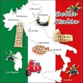 20x serviettes à thème drapeau de pays Italie 33 x 33 cm - drapeau italien / villes / accessoires de fête de démarrage - décoration champêtre