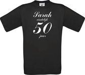 Mijncadeautje - T-shirt - Sarah eindelijk 50 - Zwart (maat XXL)