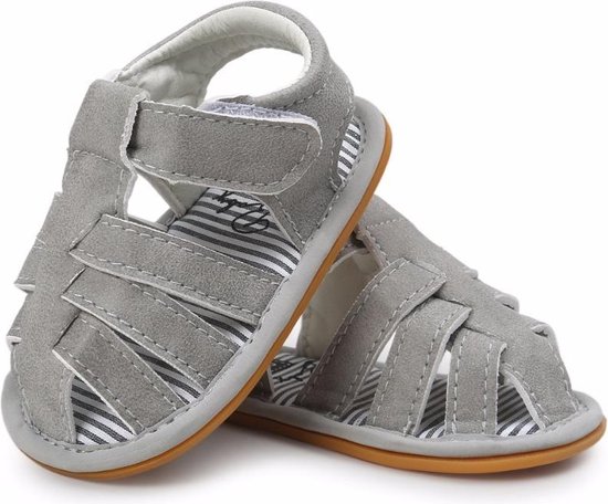 Baby Sandaaltjes - Grijs - 0-6 maanden (11 cm) | bol.com