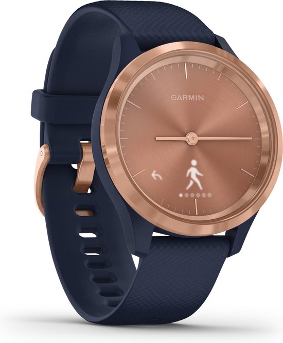 Garmin Vivomove 3S Hybrid Smartwatch - Echte wijzers - Verborgen touchscreen - Connected GPS - Gold/Blue - Garmin