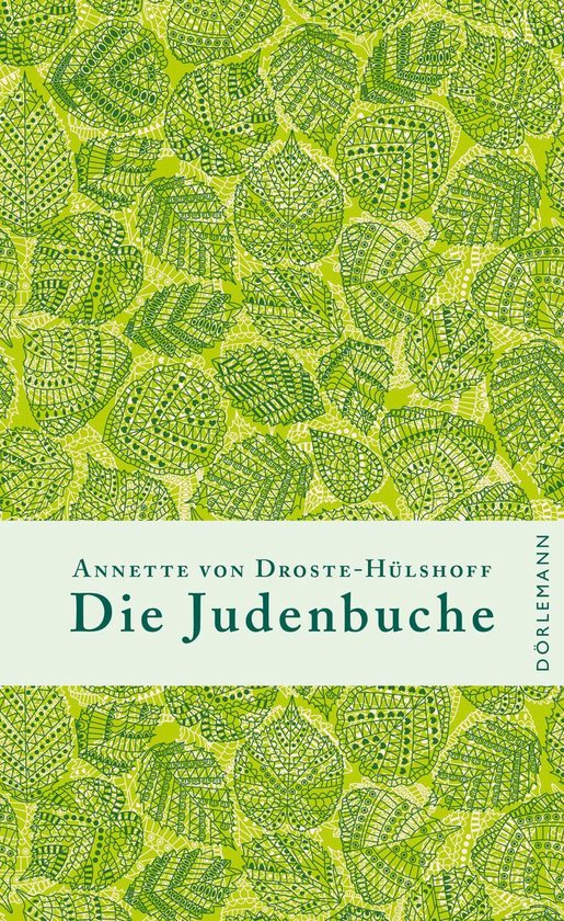 Boek 'Die Judenbuche' van Annette von Droste-Hülshoff, met een groen bladpatroon.