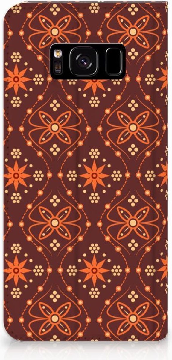 Samsung Galaxy S8 Hoesje met Magneet Batik Brown