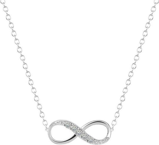 24/7 Jewelry Collection Infinity Ketting - Diamantjes - Zilverkleurig |  bol.com