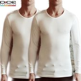 DICE 2-pack Longsleeve V-hals shirts wit maat M
