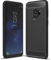 Hoesje geschikt voor Samsung Galaxy S9 - Siliconen Rugged Armor / Geborsteld TPU Zwart Premium Case (Black)