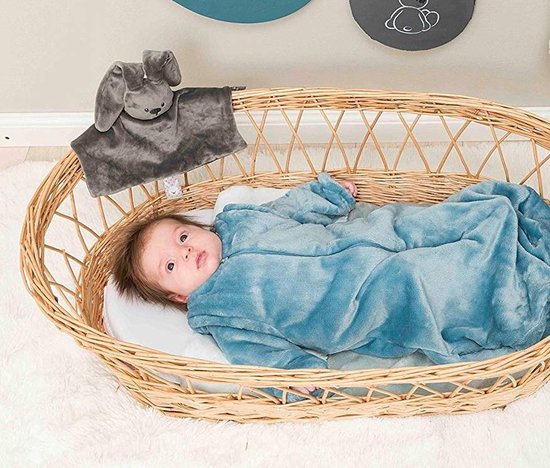 Nattou - Babyslaapzak 4 seizoenen - Afneembare mouwen - Petrol blauw - Lapidou - 65 cm