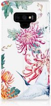 Samsung Galaxy Note 9 Standcase Hoesje Bird Flowers