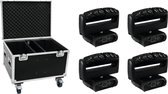 FUTURELIGHT Set 4x Color Wave LED Moving Bar + Case