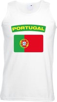 Singlet shirt/ tanktop Portugese vlag wit heren L