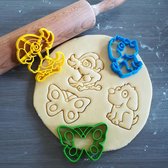 Koekjesvorm | 3-delige set | Dieren | Papegaai - Hond - Vlinder | Cookie cutter | Uitsteekvorm | Bakvorm | 8cm