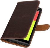 Pull Up TPU PU Leder Bookstyle Wallet Case Hoesjes voor LG V20 Mocca