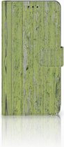 Bookcase Hoesje Geschikt voor Samsung A7 (2018) Design Green Wood
