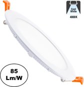LED Downlighter Slim 9w, 700 Lumen, 4000K Neutraal Wit, Wit, Aluminium Body, Gatmaat Φ135mm