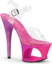 Pleaser Sandaal met enkelband, Paaldans schoenen -37 Shoes- MOON-708OMBRE Paaldans schoenen Roze/Paars