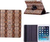 Xssive Tablet Hoes Case Cover 360� draaibaar voor Apple iPad 2 iPad 3 iPad 4 Slangen Print Licht Bruin