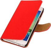 Rood Effen Booktype Samsung Galaxy A3 2016 Wallet Cover Hoesje