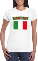 T-shirt met Italiaanse vlag wit dames XL