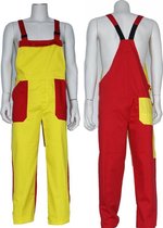 Yoworkwear Tuinbroek polyester/katoen geel-rood maat 58