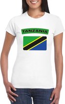 T-shirt met Tanzaniaanse vlag wit dames M