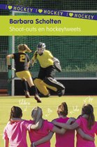 Boekomslag 'I love hockey' met spelers in actie en supporters.