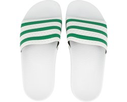 adidas Adilette Slippers - Maat 44.5 - Unisex - wit/groen | bol.com