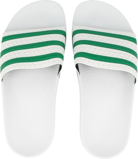 adidas Adilette Slippers - Maat 44.5 - Unisex - wit/groen | bol