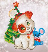 Diamond Dotz® Kerst Pup & Mouse - Diamond Painting (25x25 cm)