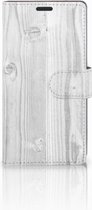 Sony Xperia Z3 Bookcase Hoesje Design White Wood