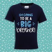 I'm going to be a brother Tshirt - grote broer - Navy - 140cm