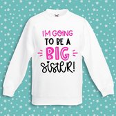 I'm going to be a sister Sweater - grote zus - Wit - 140cm