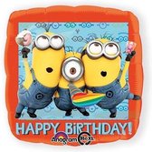 Folieballon Minions H.B. vierkant 43cm