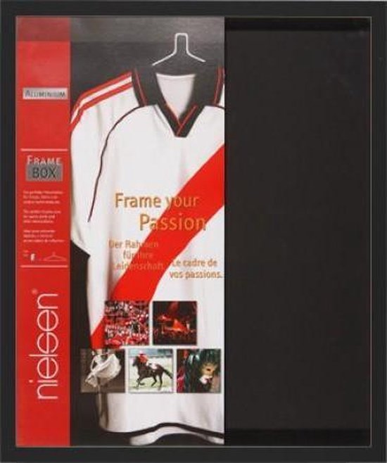 Wissellijst Collagelijst 3D - Inlijsten van (Voetbal)shirt - 70x90 cm - Zwart - Aluminium