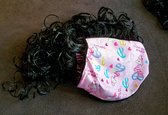 Diadeem Bandana met Zwart haarstukje I love you so much