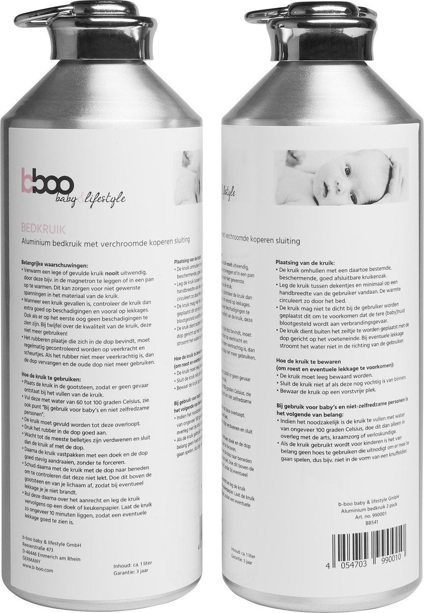 B-boo baby & lifestyle Aluminium bedkruik - 2 Stuks - B-boo baby & lifestyle