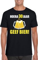 Hoera 30 jaar geef bier t-shirt zwart heren M