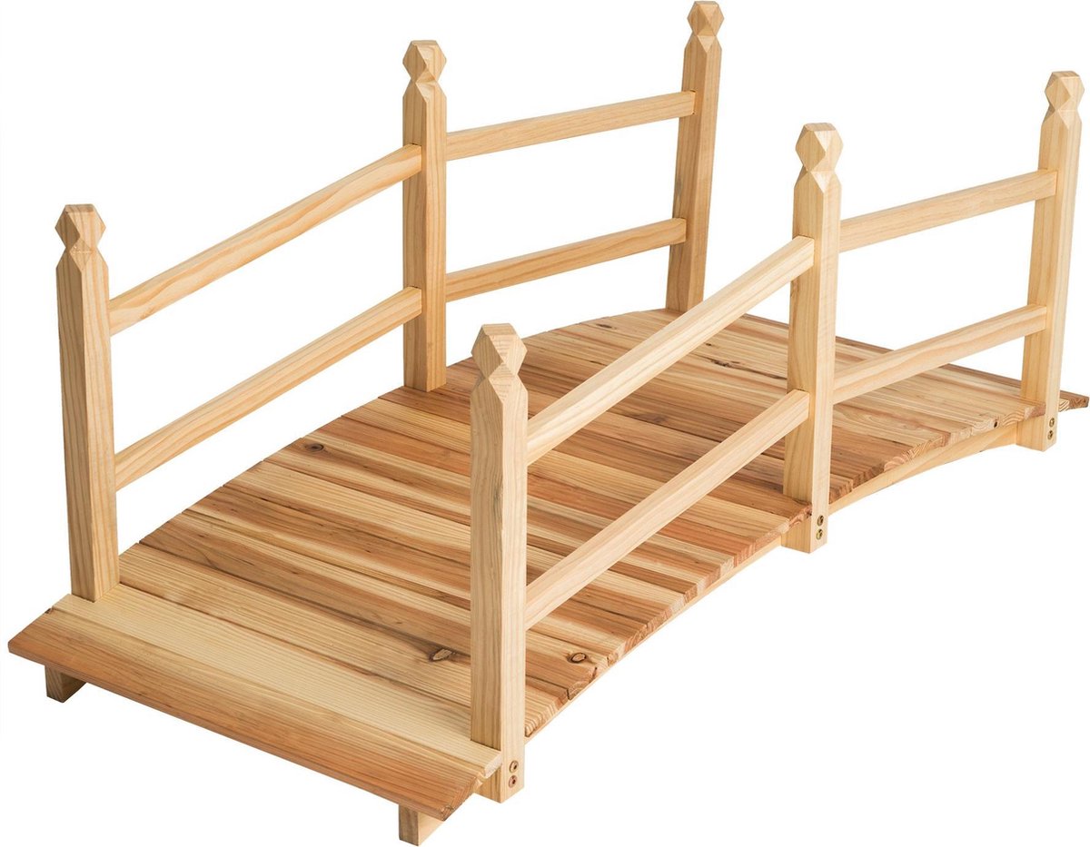 Tuinbrug vijverbrug houten 140cm lang 401035 - Tectake