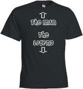 Mijncadeautje T-shirt - The man the legend - unisex Zwart (maat M)
