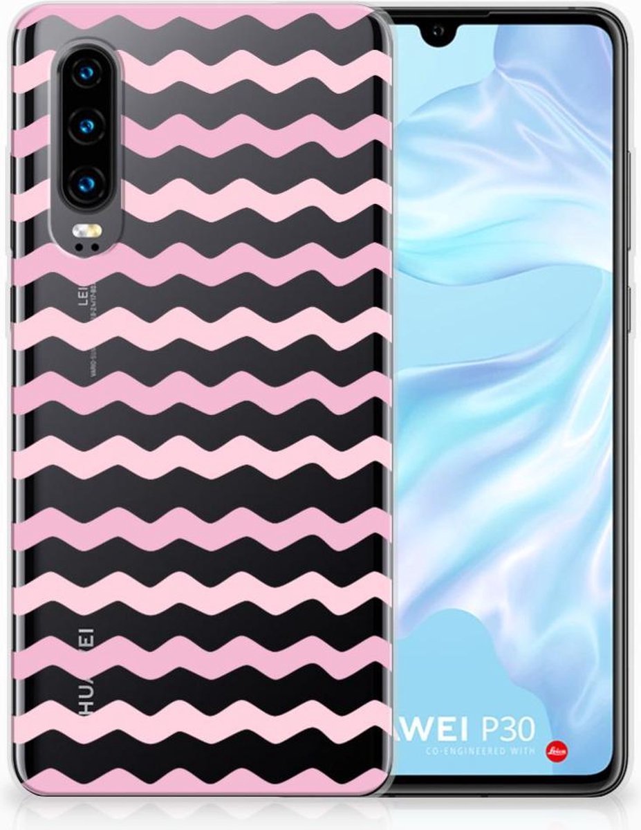 Huawei P30 TPU bumper Waves Roze