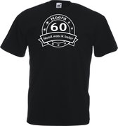 Mijncadeautje - Unisex T-shirt - Hoera 60 nooit was ik beter -  zwart - maat XL