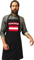 Oostenrijkse vlag keukenschort/ barbecueschort zwart heren en dames - Oostenrijk schort