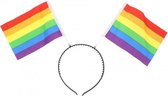 Zac's Alter Ego Kostuum Haarband Rainbow Flag Head Boppers Regenboog