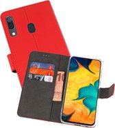 Booktype Telefoonhoesjes - Bookcase Hoesje - Wallet Case -  Geschikt voor Samsung Galaxy A30 - Rood