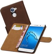 Bark Bookstyle Wallet Case Hoesjes voor Huawei Y7 / Y7 Prime Bruin