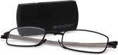 Icon Eyewear ICB356 Travel Leesbril +2.50 - Zwart - Compact in hard case zipper