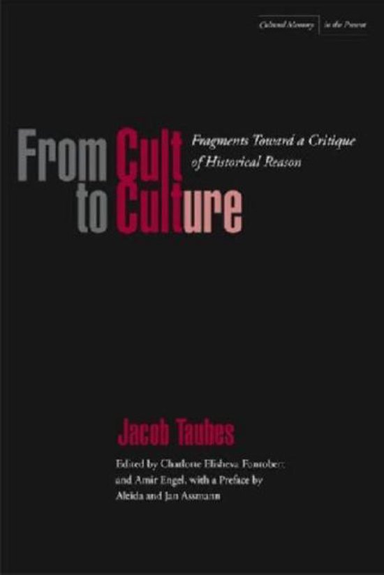 Boekomslag 'From Cult to Culture'. Tekst in het wit en rood op een zwarte achtergrond. Met de titel 'From Cult to Culture' in grote letters.