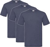 3 Pack Shirts Fruit of the Loom Ronde Hals Vintage Heather Navy Maat XXXL (3XL) Valueweight