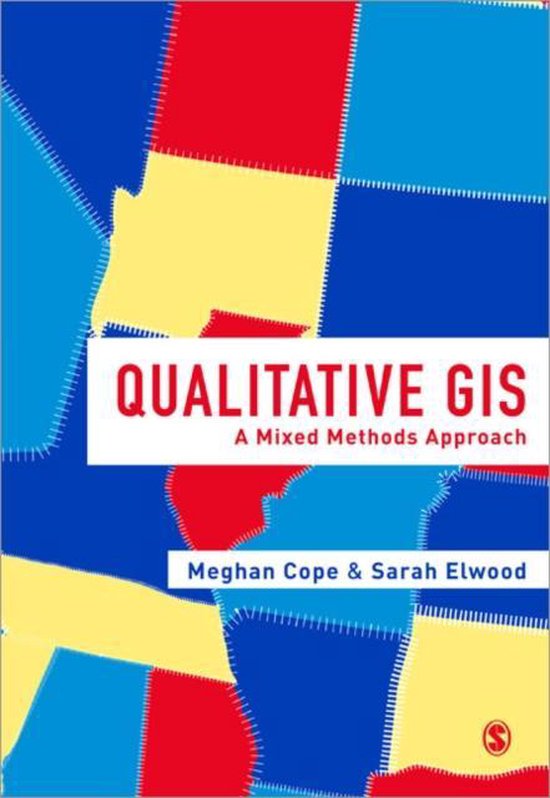 Boekomslag: 'QUALITATIVE GIS A Mixed Methods Approach' in rood met gele en blauwe blokken.